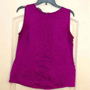 Jones New York Collection Purple Polka Dot Sleeveless Blouse Size 8